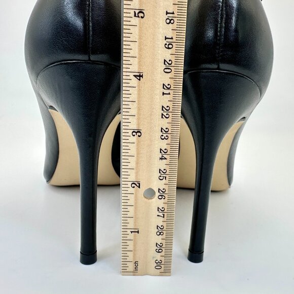Calvin Klein Black Leather Stiletto Heels Sz 10 - Picture 4 of 8